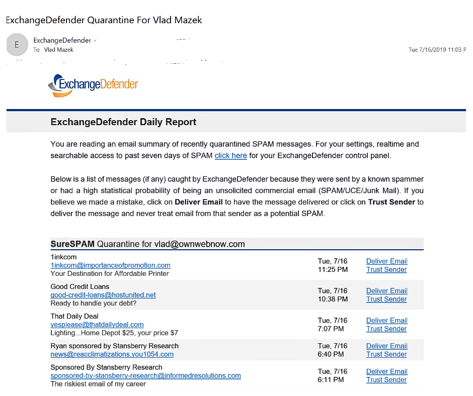 Quarantine Reports